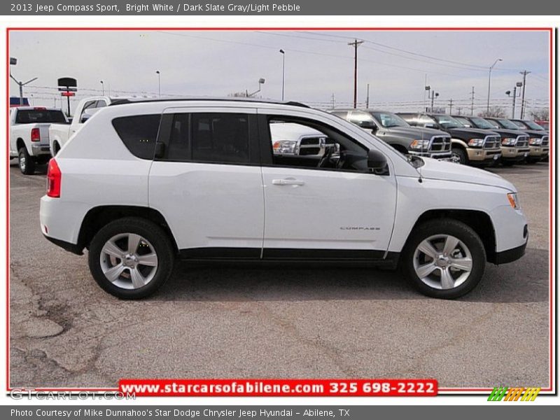 Bright White / Dark Slate Gray/Light Pebble 2013 Jeep Compass Sport