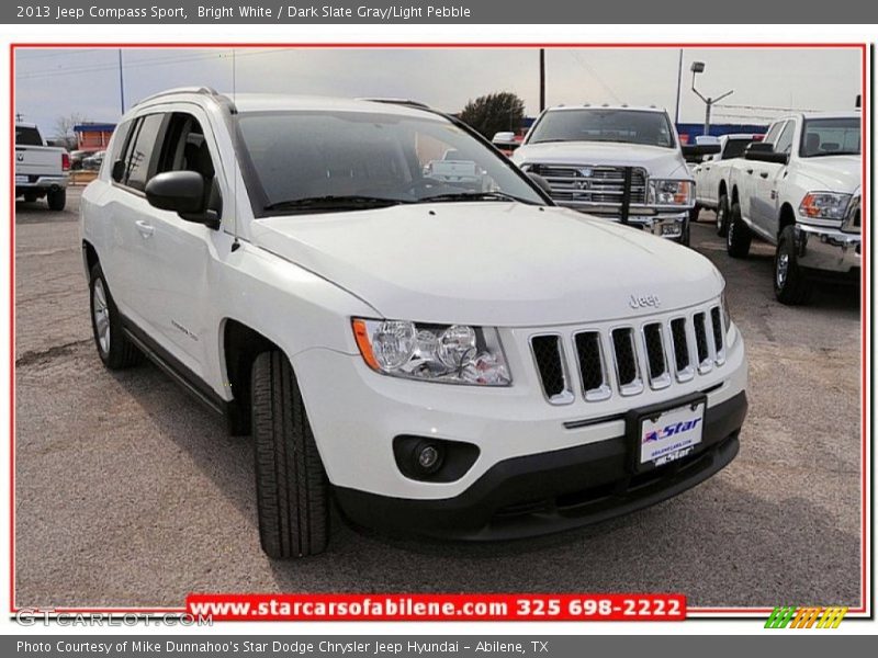 Bright White / Dark Slate Gray/Light Pebble 2013 Jeep Compass Sport