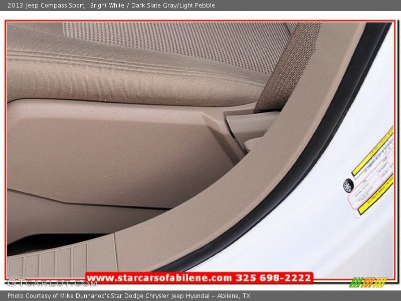 Bright White / Dark Slate Gray/Light Pebble 2013 Jeep Compass Sport
