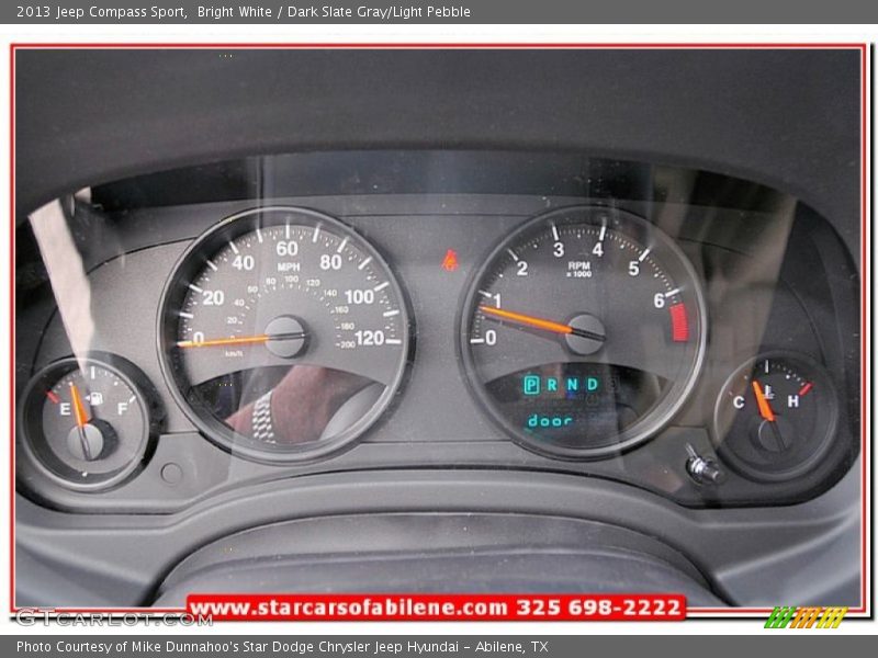 Bright White / Dark Slate Gray/Light Pebble 2013 Jeep Compass Sport