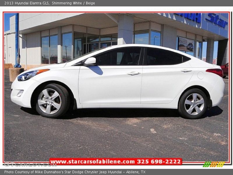 Shimmering White / Beige 2013 Hyundai Elantra GLS