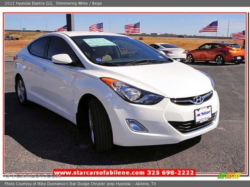 Shimmering White / Beige 2013 Hyundai Elantra GLS