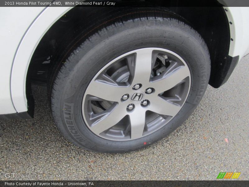 White Diamond Pearl / Gray 2013 Honda Pilot Touring 4WD
