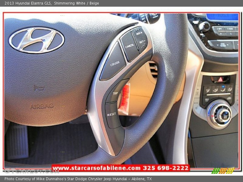 Shimmering White / Beige 2013 Hyundai Elantra GLS