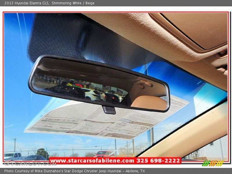 Shimmering White / Beige 2013 Hyundai Elantra GLS
