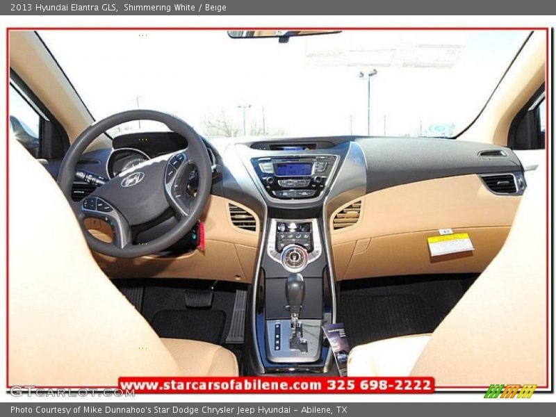 Shimmering White / Beige 2013 Hyundai Elantra GLS