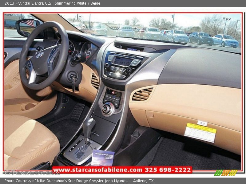 Shimmering White / Beige 2013 Hyundai Elantra GLS