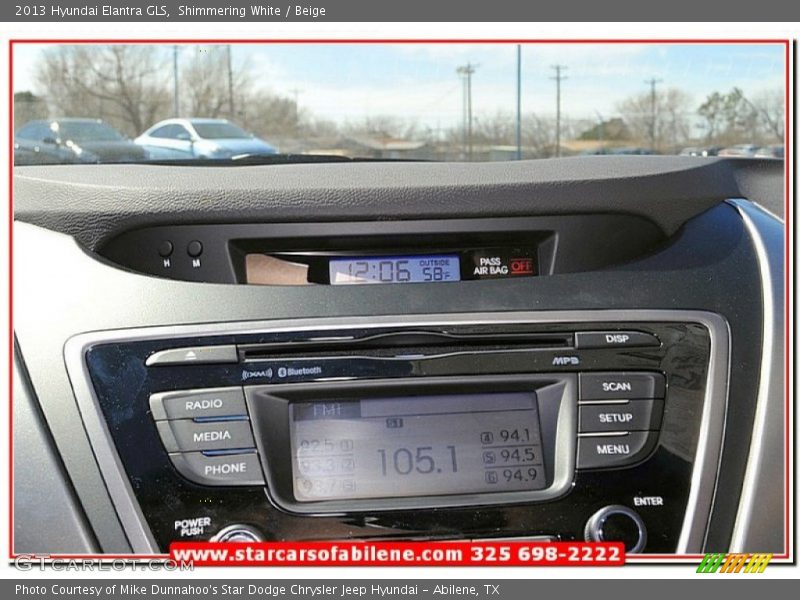 Shimmering White / Beige 2013 Hyundai Elantra GLS