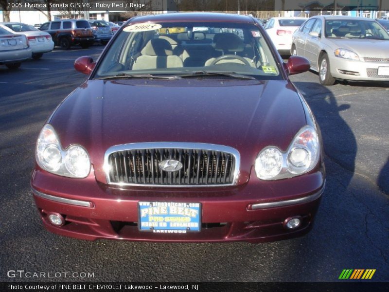 Ruby Red / Beige 2005 Hyundai Sonata GLS V6