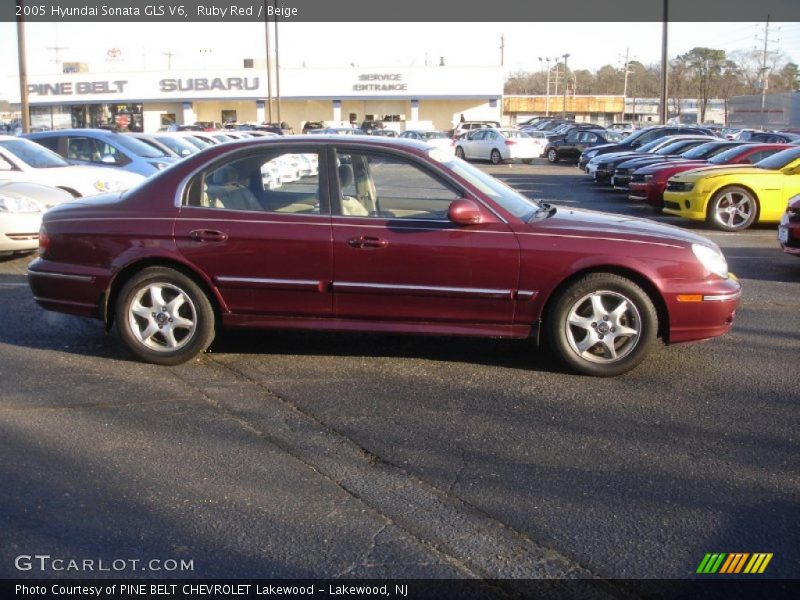 Ruby Red / Beige 2005 Hyundai Sonata GLS V6