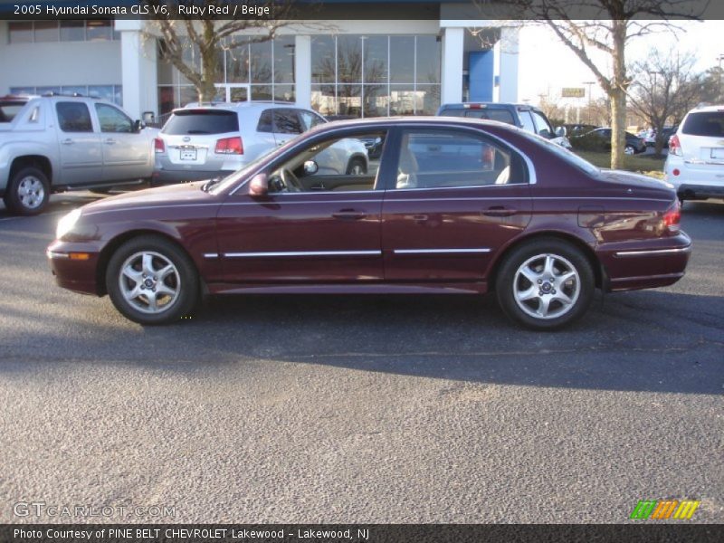 Ruby Red / Beige 2005 Hyundai Sonata GLS V6