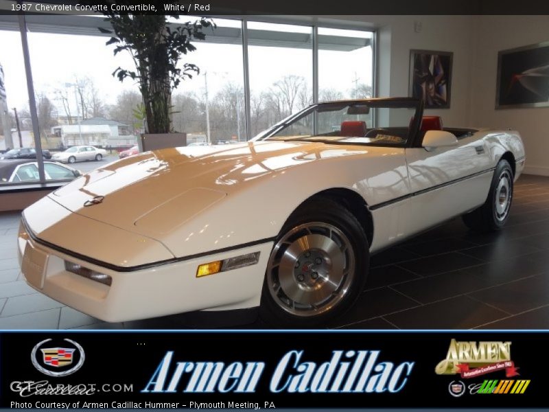 White / Red 1987 Chevrolet Corvette Convertible