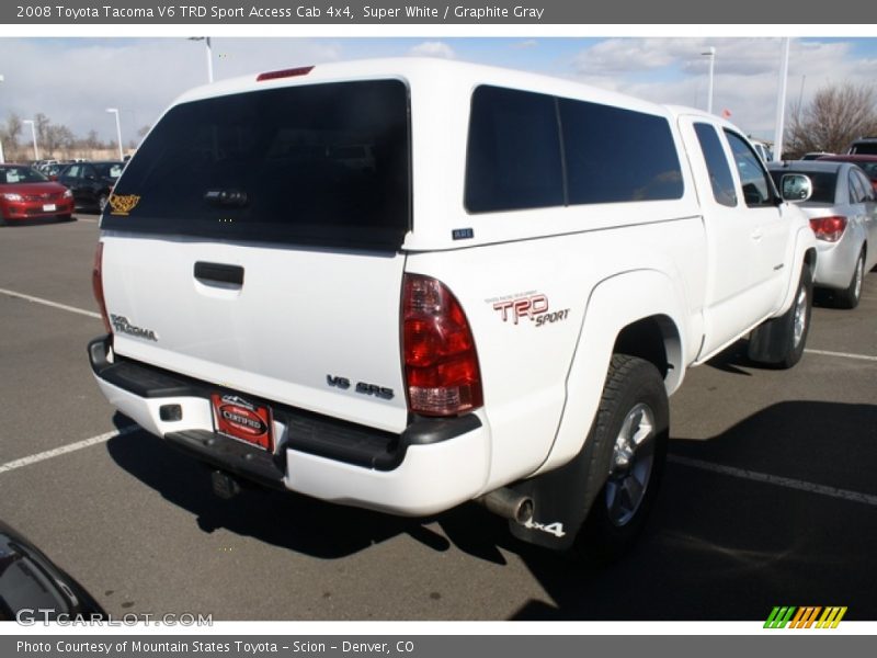 Super White / Graphite Gray 2008 Toyota Tacoma V6 TRD Sport Access Cab 4x4