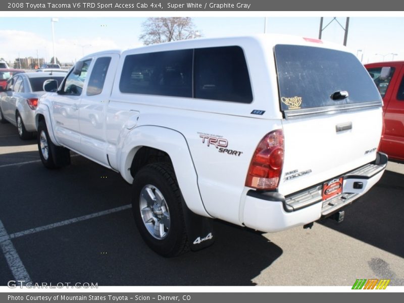 Super White / Graphite Gray 2008 Toyota Tacoma V6 TRD Sport Access Cab 4x4