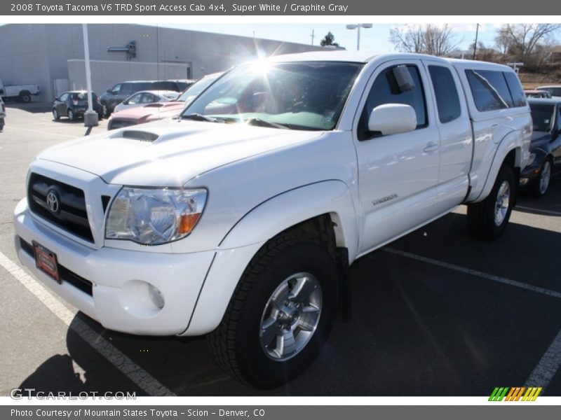 Super White / Graphite Gray 2008 Toyota Tacoma V6 TRD Sport Access Cab 4x4