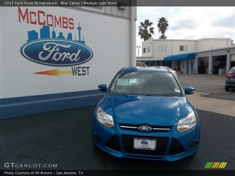 Blue Candy / Medium Light Stone 2013 Ford Focus SE Hatchback