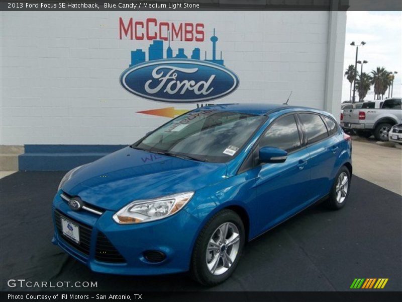 Blue Candy / Medium Light Stone 2013 Ford Focus SE Hatchback