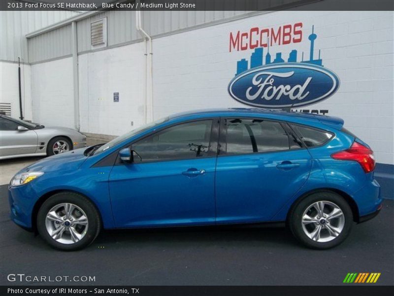 Blue Candy / Medium Light Stone 2013 Ford Focus SE Hatchback