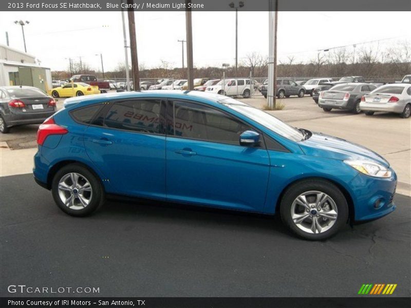 Blue Candy / Medium Light Stone 2013 Ford Focus SE Hatchback