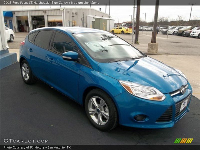 Blue Candy / Medium Light Stone 2013 Ford Focus SE Hatchback