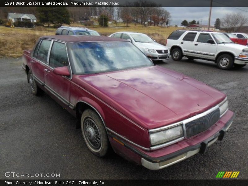 Medium Red Metallic / Red 1991 Buick LeSabre Limited Sedan