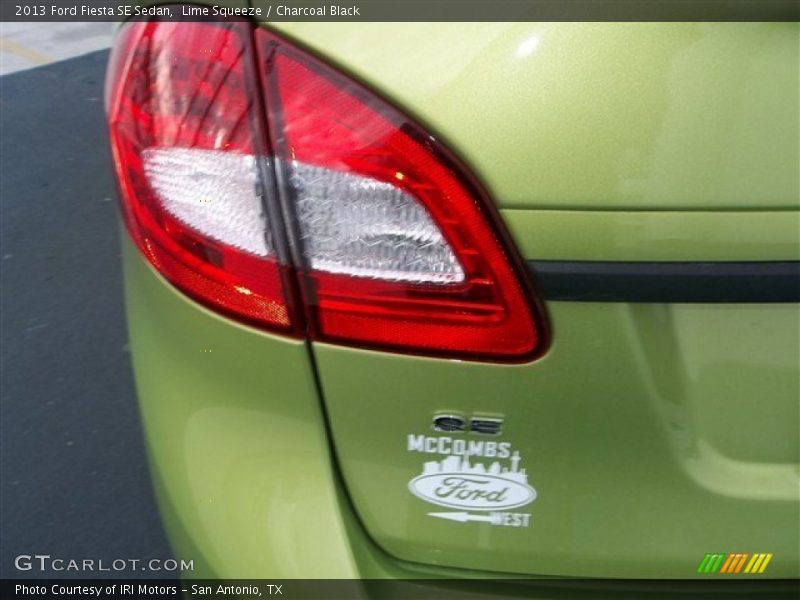 Lime Squeeze / Charcoal Black 2013 Ford Fiesta SE Sedan