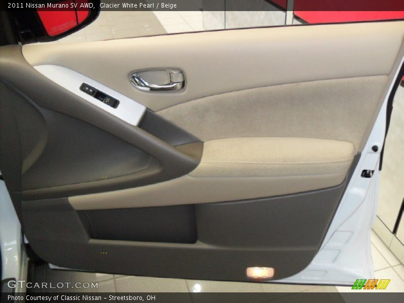 Glacier White Pearl / Beige 2011 Nissan Murano SV AWD