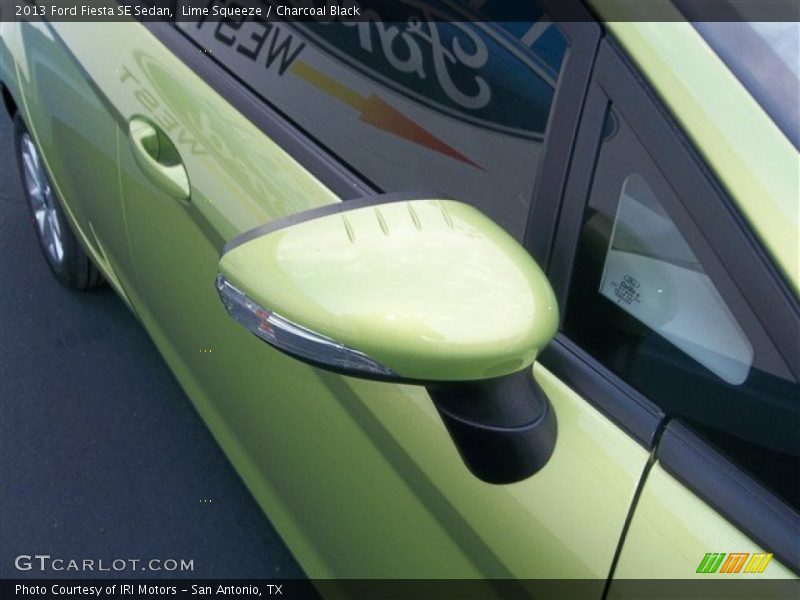 Lime Squeeze / Charcoal Black 2013 Ford Fiesta SE Sedan