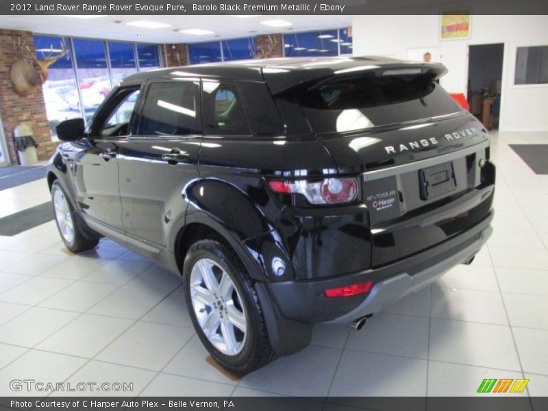 Barolo Black Premium Metallic / Ebony 2012 Land Rover Range Rover Evoque Pure