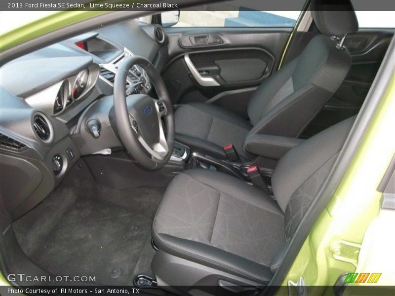 Lime Squeeze / Charcoal Black 2013 Ford Fiesta SE Sedan