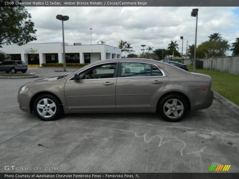 Amber Bronze Metallic / Cocoa/Cashmere Beige 2008 Chevrolet Malibu LS Sedan