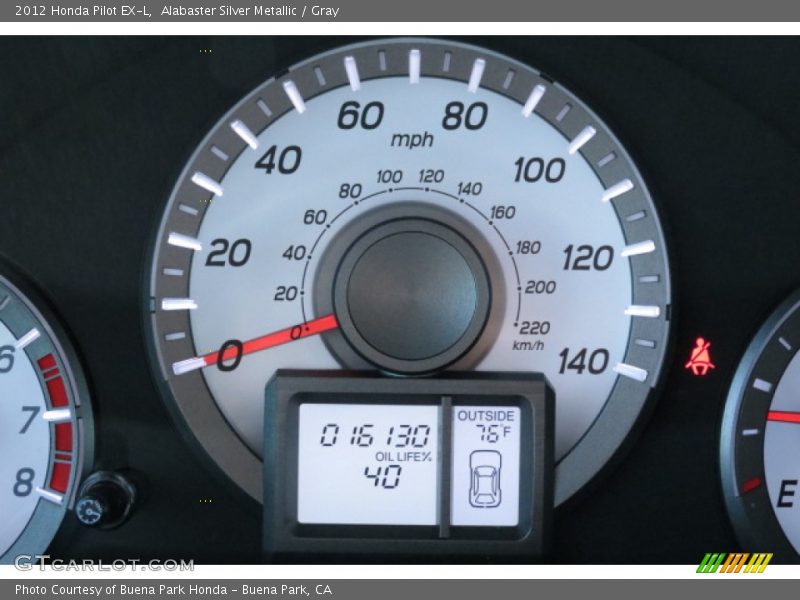 Alabaster Silver Metallic / Gray 2012 Honda Pilot EX-L