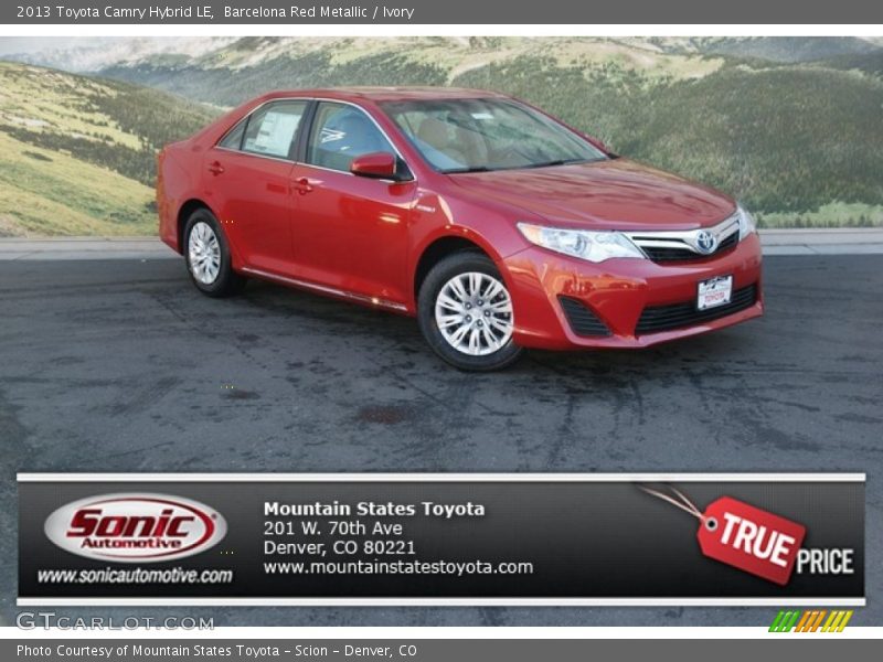 Barcelona Red Metallic / Ivory 2013 Toyota Camry Hybrid LE