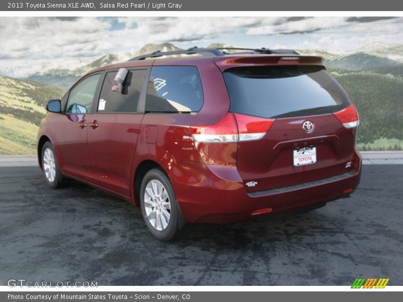 Salsa Red Pearl / Light Gray 2013 Toyota Sienna XLE AWD