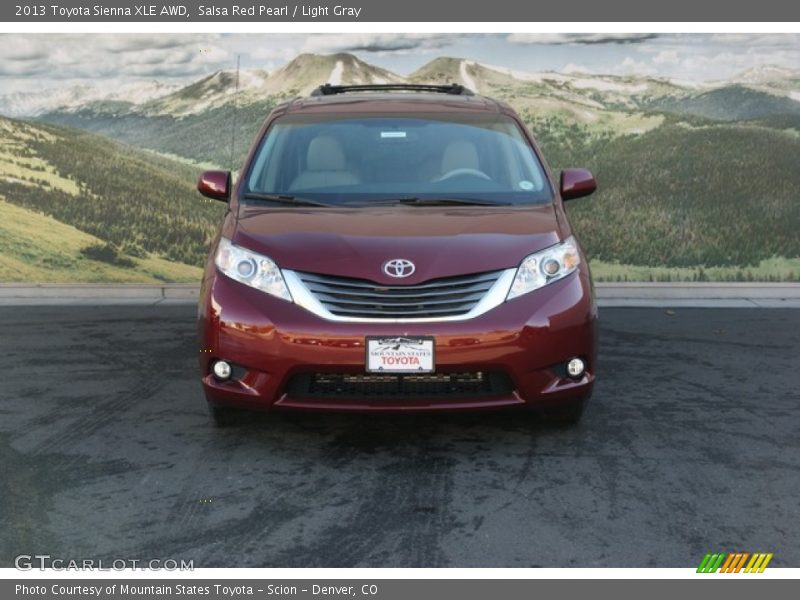 Salsa Red Pearl / Light Gray 2013 Toyota Sienna XLE AWD
