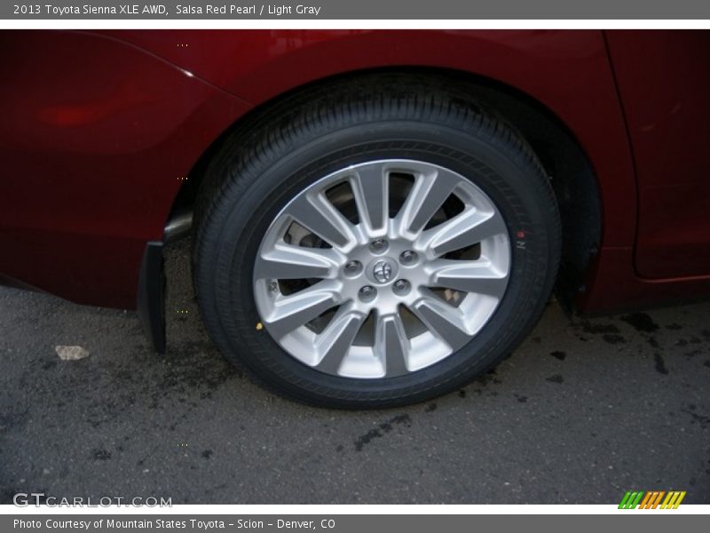 Salsa Red Pearl / Light Gray 2013 Toyota Sienna XLE AWD