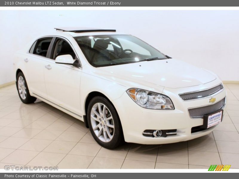 White Diamond Tricoat / Ebony 2010 Chevrolet Malibu LTZ Sedan