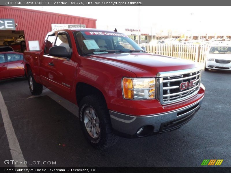 Fire Red / Ebony/Light Cashmere 2010 GMC Sierra 1500 SLE Extended Cab 4x4