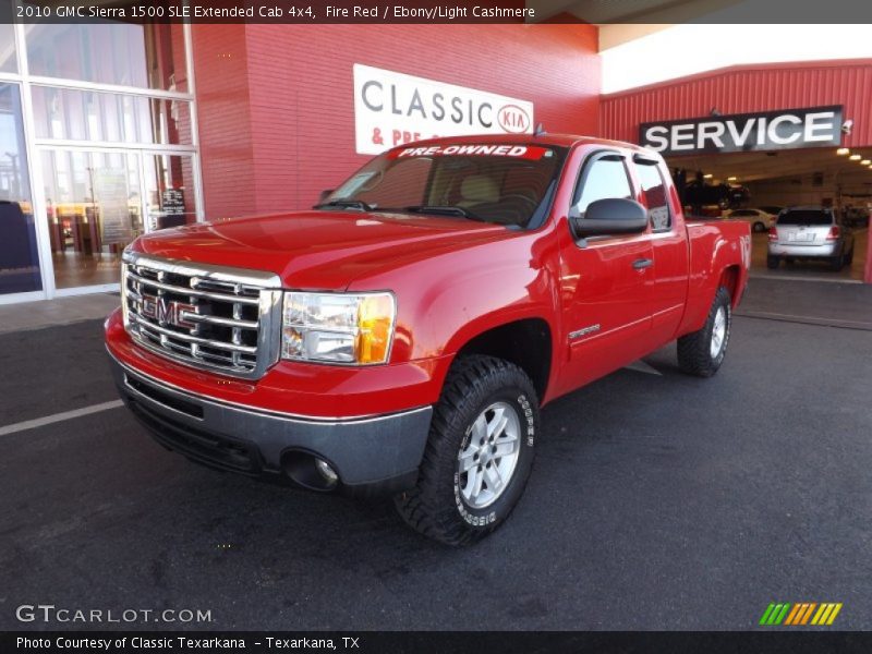 Fire Red / Ebony/Light Cashmere 2010 GMC Sierra 1500 SLE Extended Cab 4x4