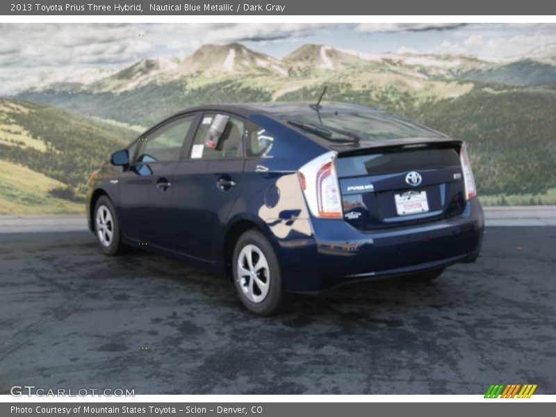 Nautical Blue Metallic / Dark Gray 2013 Toyota Prius Three Hybrid