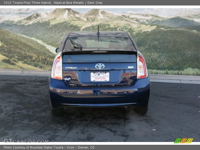 Nautical Blue Metallic / Dark Gray 2013 Toyota Prius Three Hybrid