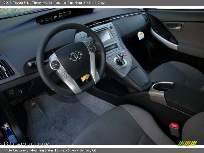 Nautical Blue Metallic / Dark Gray 2013 Toyota Prius Three Hybrid