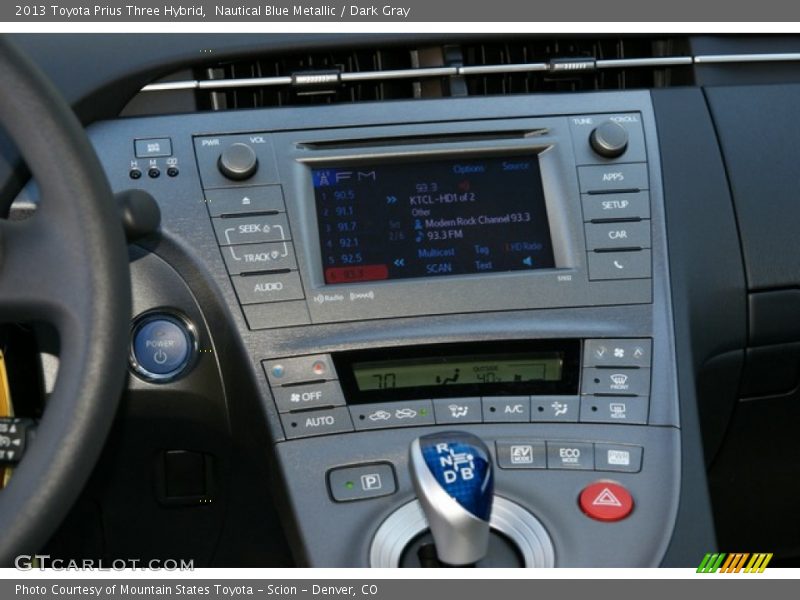 Nautical Blue Metallic / Dark Gray 2013 Toyota Prius Three Hybrid