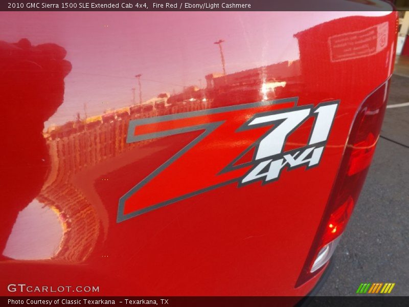 Fire Red / Ebony/Light Cashmere 2010 GMC Sierra 1500 SLE Extended Cab 4x4