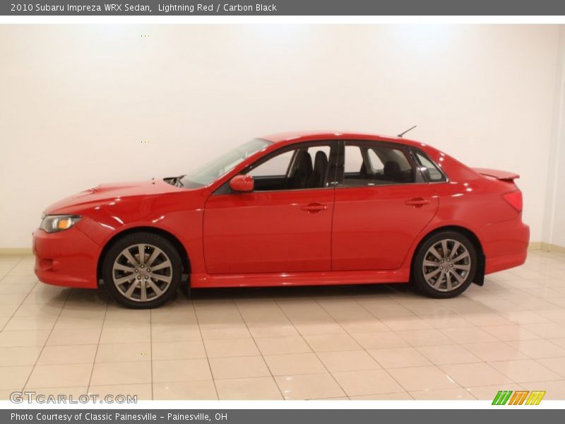 Lightning Red / Carbon Black 2010 Subaru Impreza WRX Sedan