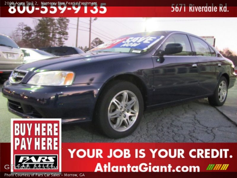 Monterey Blue Pearl / Parchment 2000 Acura TL 3.2