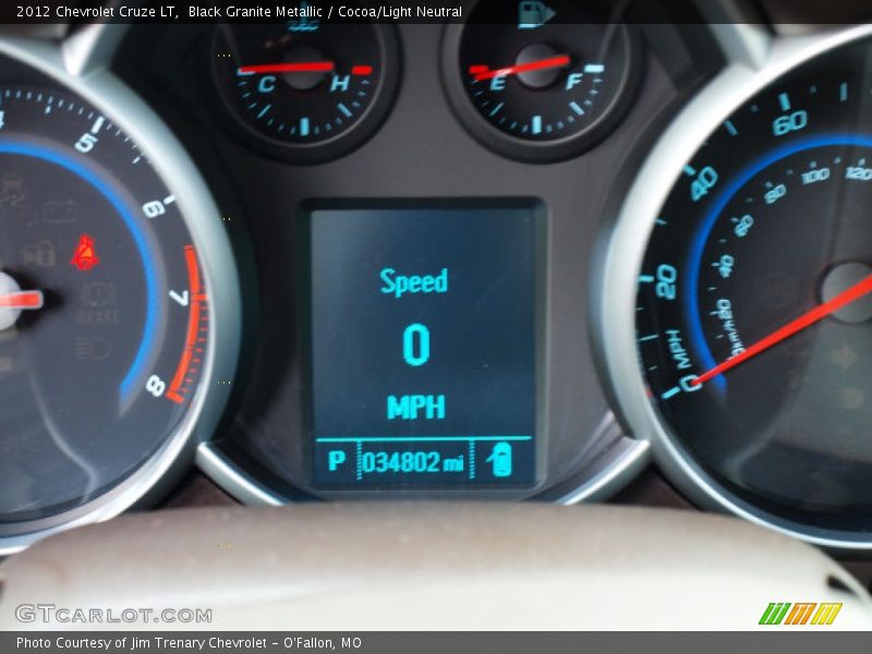 Black Granite Metallic / Cocoa/Light Neutral 2012 Chevrolet Cruze LT