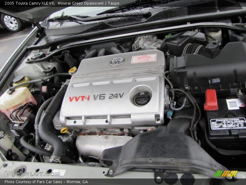 Mineral Green Opalescent / Taupe 2005 Toyota Camry XLE V6