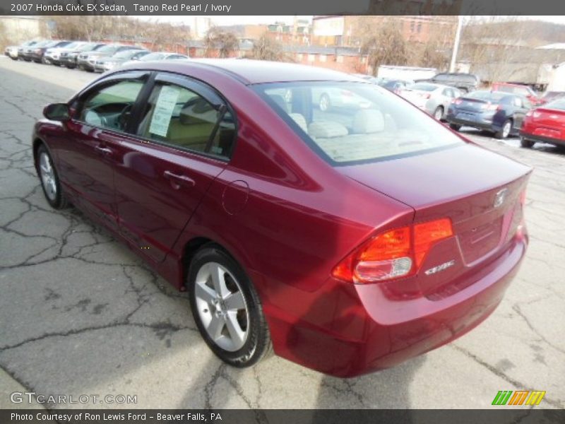 Tango Red Pearl / Ivory 2007 Honda Civic EX Sedan