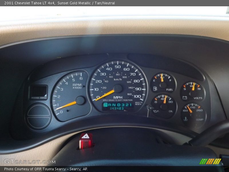 Sunset Gold Metallic / Tan/Neutral 2001 Chevrolet Tahoe LT 4x4